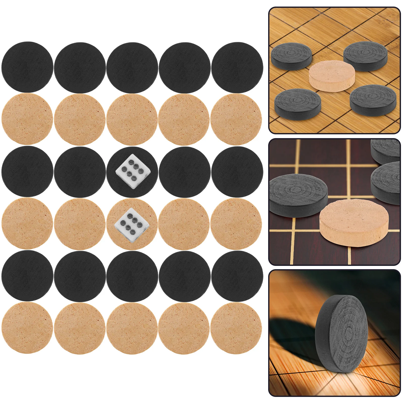 Pièces d'échecs de jeu, accessoire de Backgammon, remplacement de dames en bois, voyage