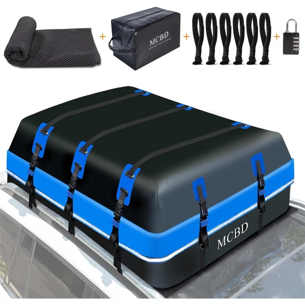 

Rooftop Cargo Carrier, 21 Cubic Feet Soft-Shell Waterproof Car Roof Luggage Bag for All Vehicles SUV with/Without Rails, Include