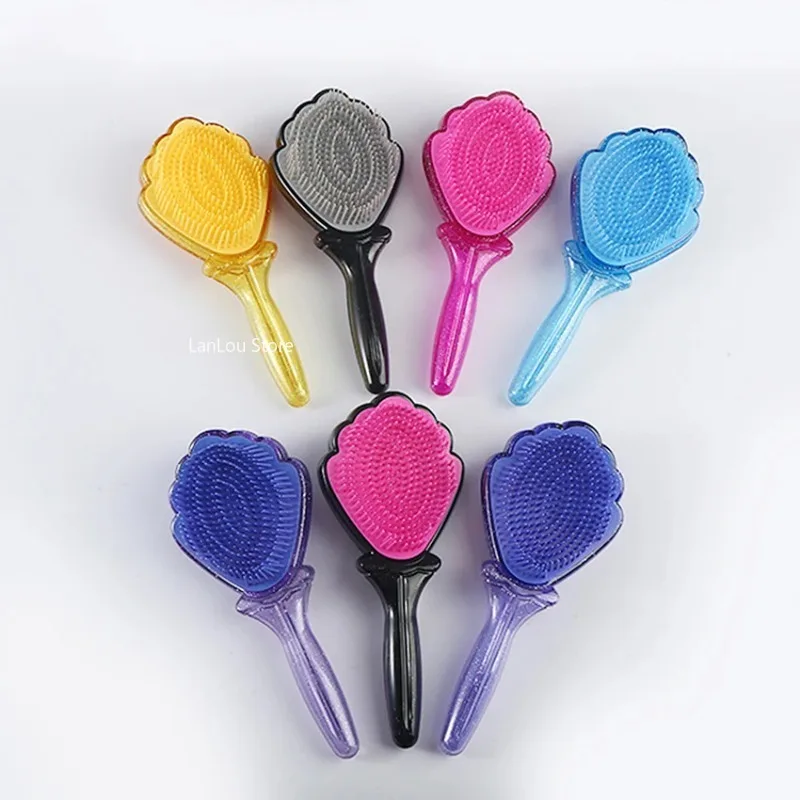 Transparent Anti-static Hairdressing Hair Brush Portable Shell Comb Airbag Massage Hair Care Cute Cartoon Rainbow Comb