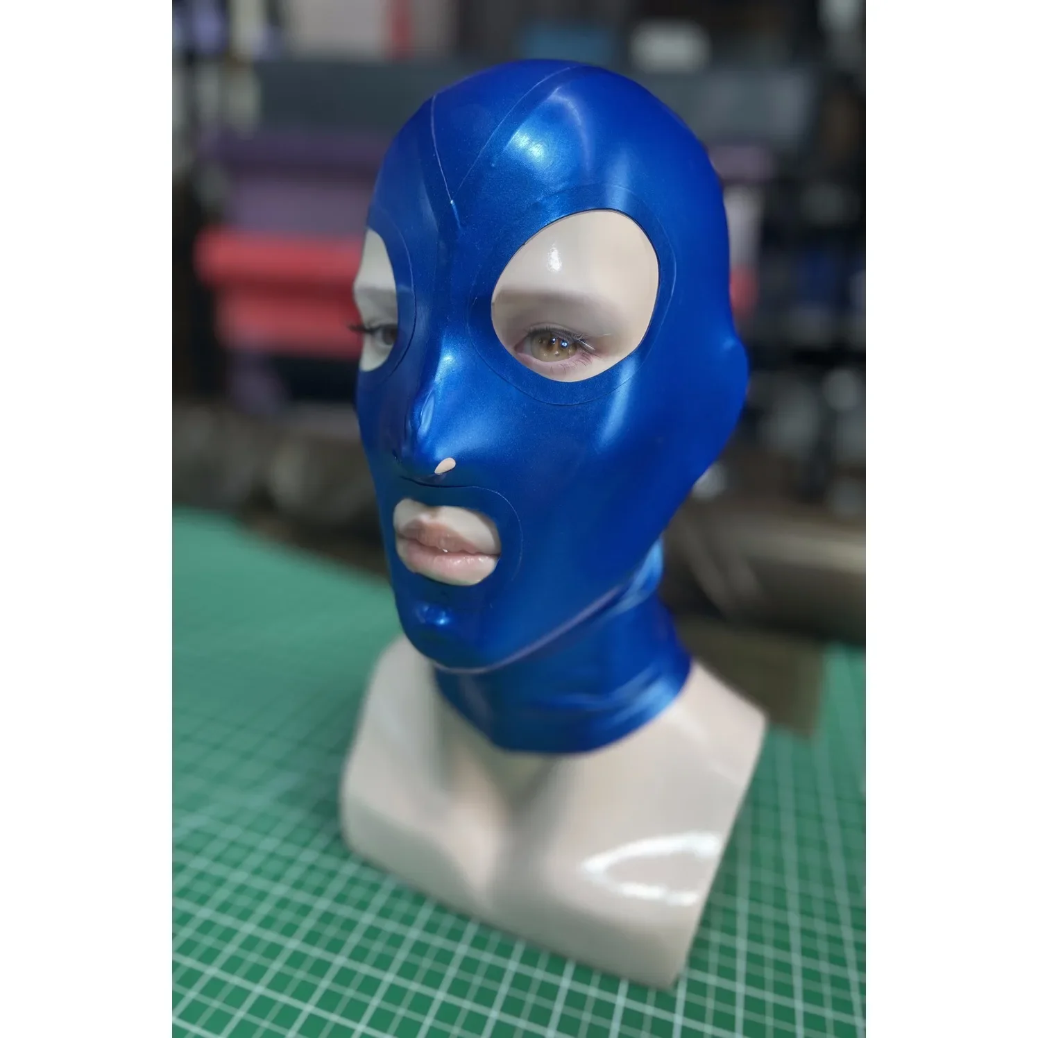

customized Latex Hood rubber Mask Open Eyes Open Mouth Head Cover Headgear for Cosplay Party club