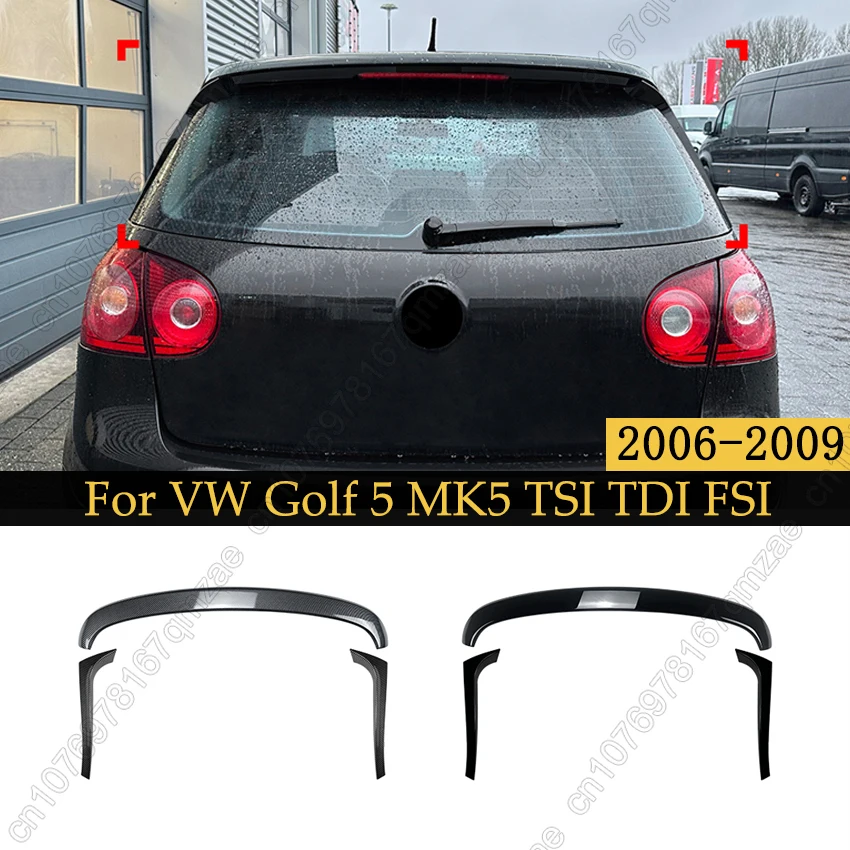 

For VW Volkswagen Golf 5 MK5 TSI TDI 2006-2009 Top Wings Side Tail Wing Fixed Wind Spoiler Rear Wing Modified Decoration Kits