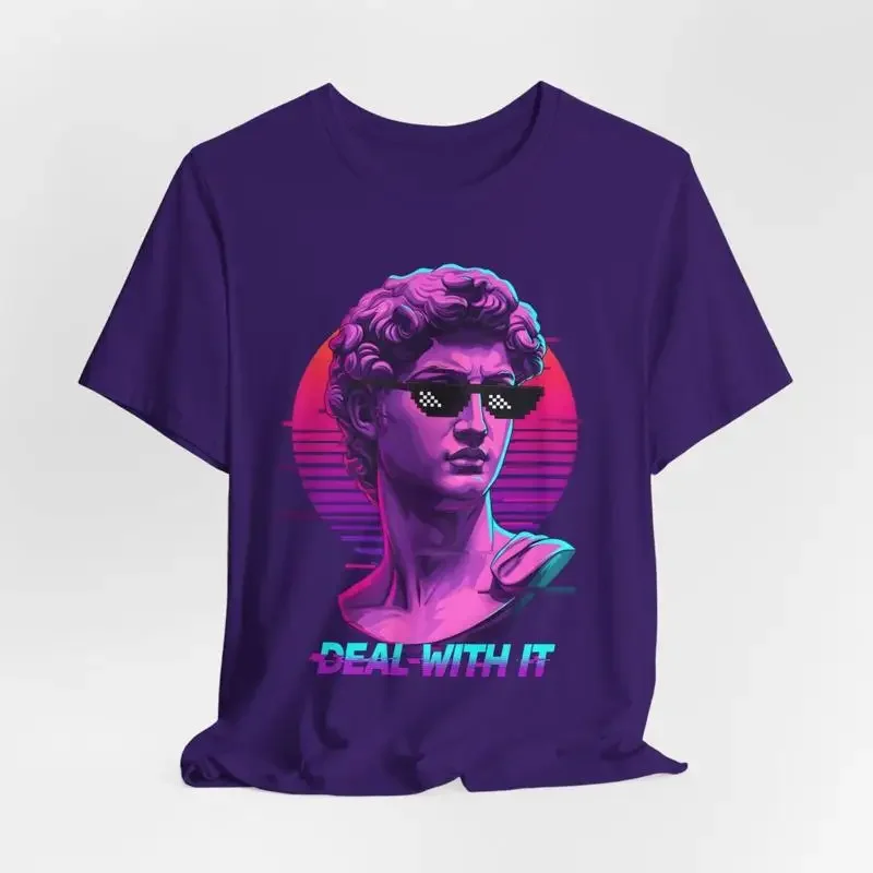 Cool Meme Statue T Shirt Äì Funny Deal With It Retro