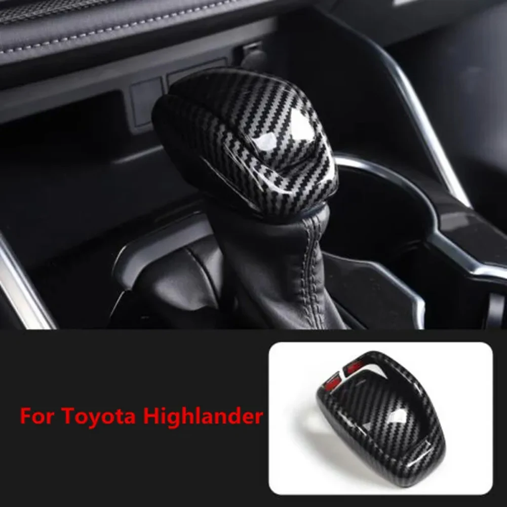 Carbon Fiber Inner Gear Shift Knob Cover Trim for Toyota For Highlander 2021 2024 Stylish Appearance Easy Installation