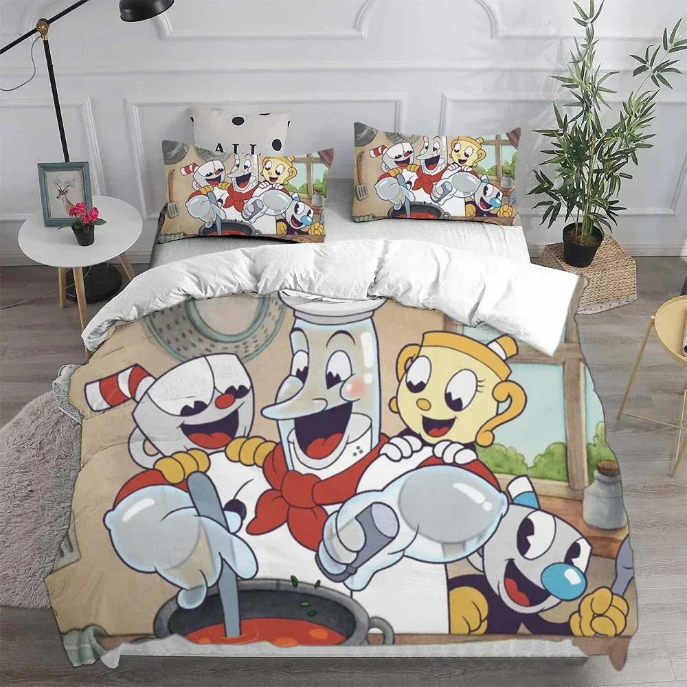 3D New Home Textiles Cartoon Cuphead Bedding Sets Comforter Quilt Bed Cover Duvet Cover Pillow Case Sets Kids Adult Size