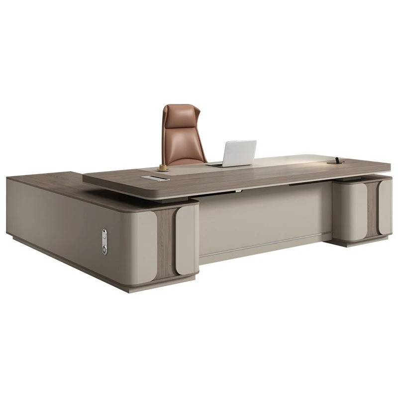 

Boss office and chair combination simple modern president manager light luxury large desk office furniture