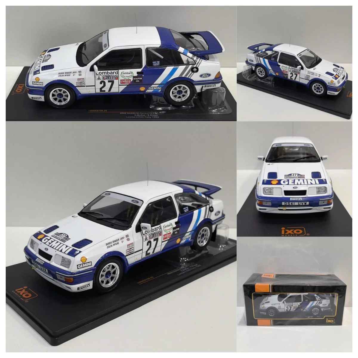 IXO Druckgussmodell im Maßstab 1:18 FORD SIERRA RS COSWORTH #   27 1989 Racing F1V7 Legierungs-Automodell