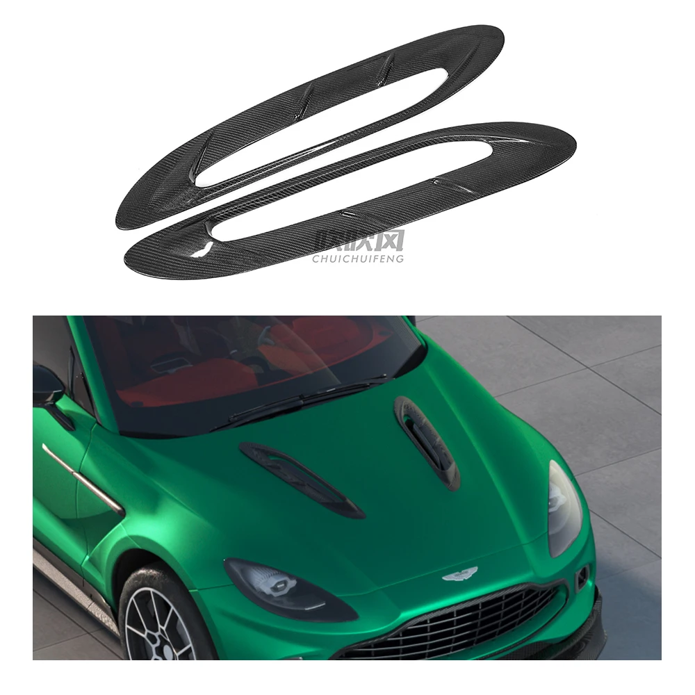 For Aston Martin DBX 2021-2024 Car Exterior Engine Outlet Bonnet Cover Decor Parts Dry Carbon Fiber Hood Vent Trims Body Kit