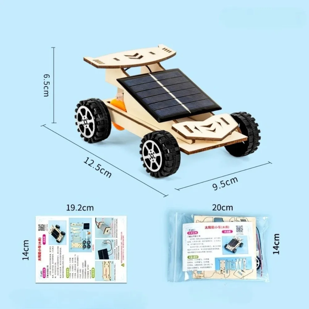 Solar Car Lunar Exploration Vehicle Children's Diy Hand-Assembled Model Diy 3d Wooden Puzzle Science and Education Toys