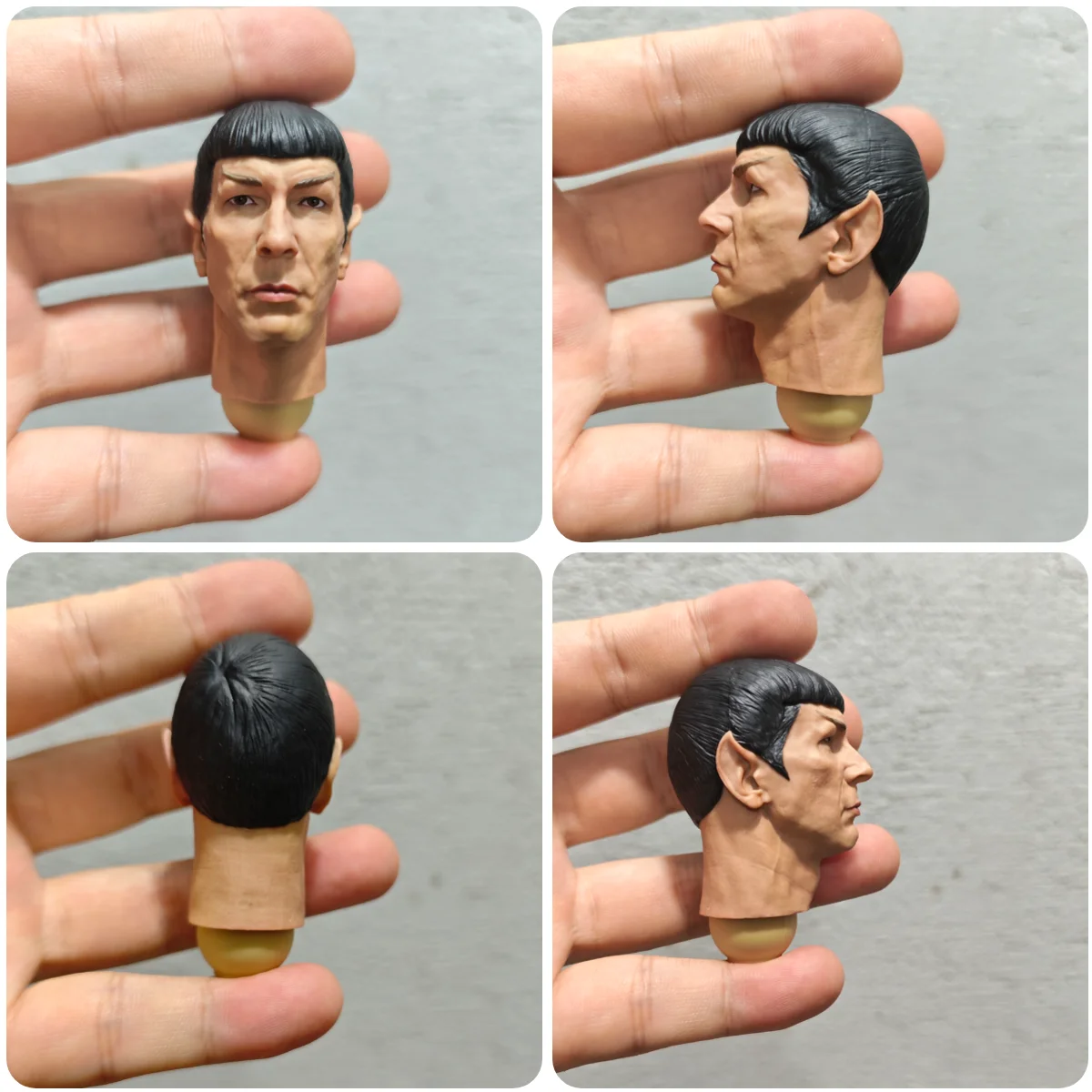 

In Stock For Sale 1/6 TOS Man Star Male Spockss Head Sculpt Carving Toys Model PVC Material For 12" BD001 COO Action Doll DIY