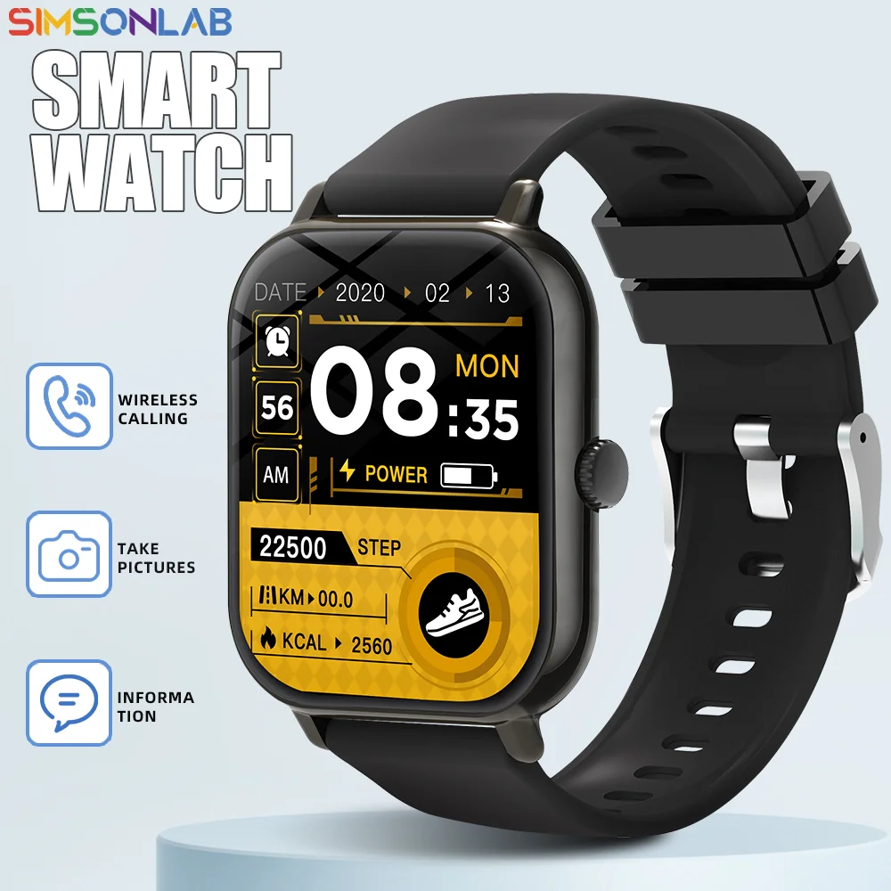 

New Smart Watch Bluetooth Wireless Call Color Screen Touch Custom Health Sport Weather forecast Music Control For Men Women