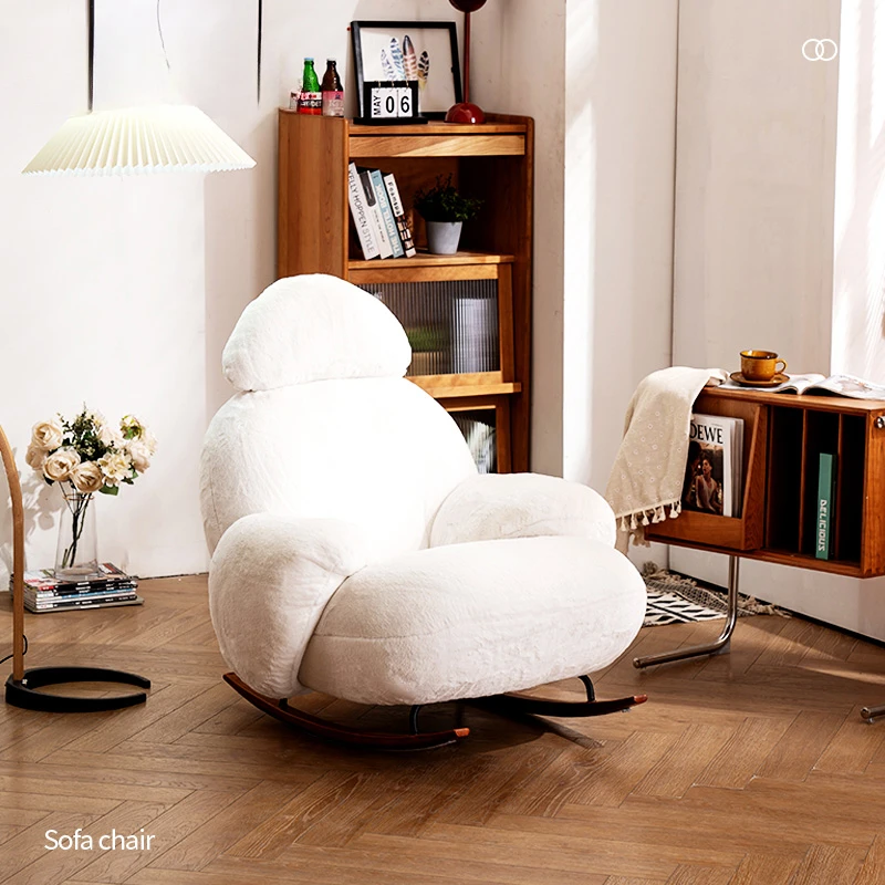 

Simple Leisure Chair Great White Rocking Living Room Small Sofa Hotel Club Leisure Study Chair Living Room Chair