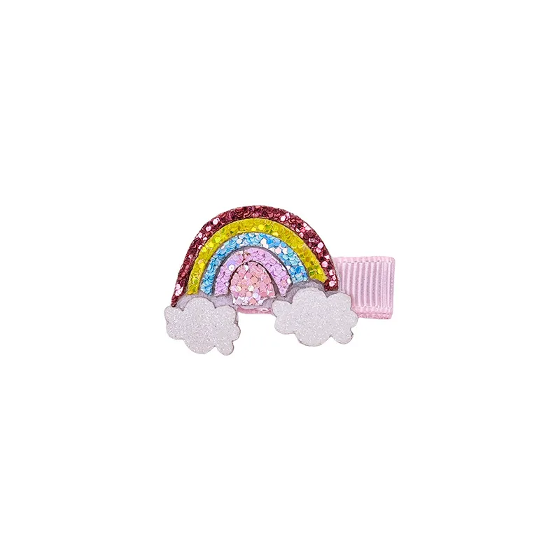 20pcs Glitter Rainbow Unicorn Swan Castle Hairpins Cartoon Barrettes Fashion Headwear Boutique Hair Accessories for Girls