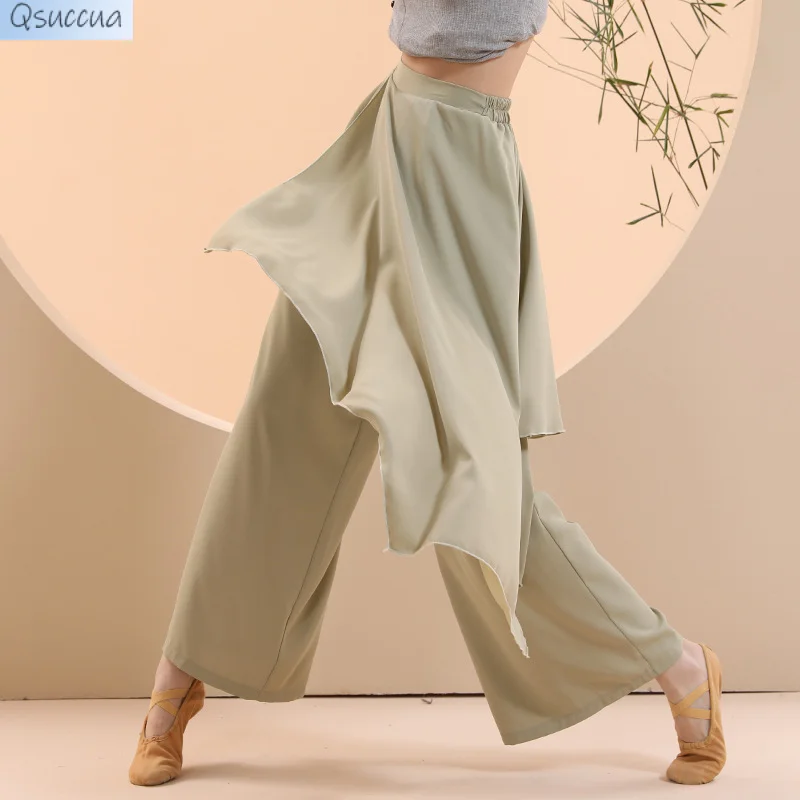 Ropa de práctica de baile moderno, pantalones de actuación, Ropa de baile suelta, pantalones de pierna ancha, elegantes, baile clásico