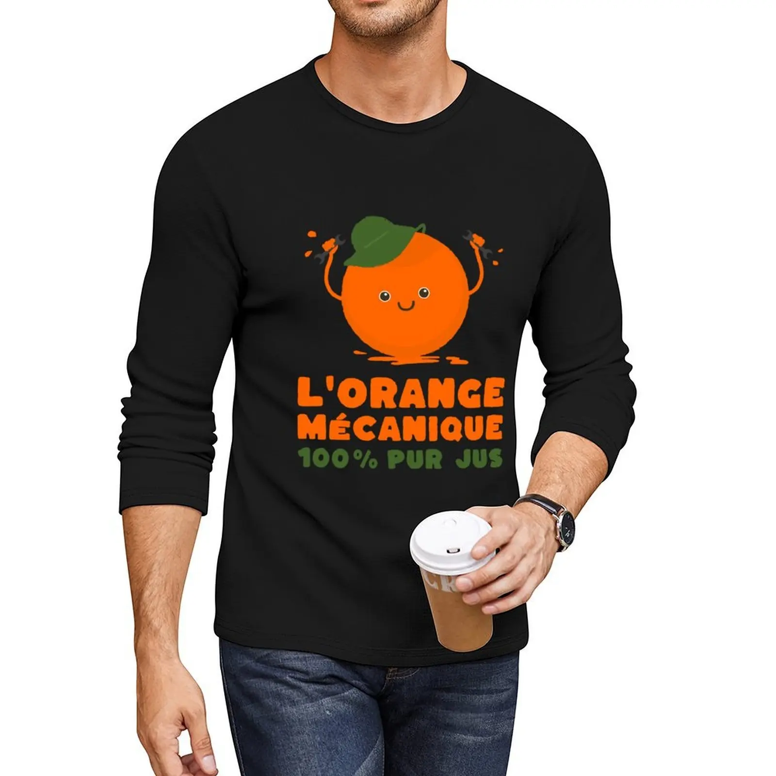 

CLOCKWORK ORANGE 100 PURE JUICE - Mechanical humor logo Long T-Shirt sports fan t-shirts animal print shirt for boys men clothes
