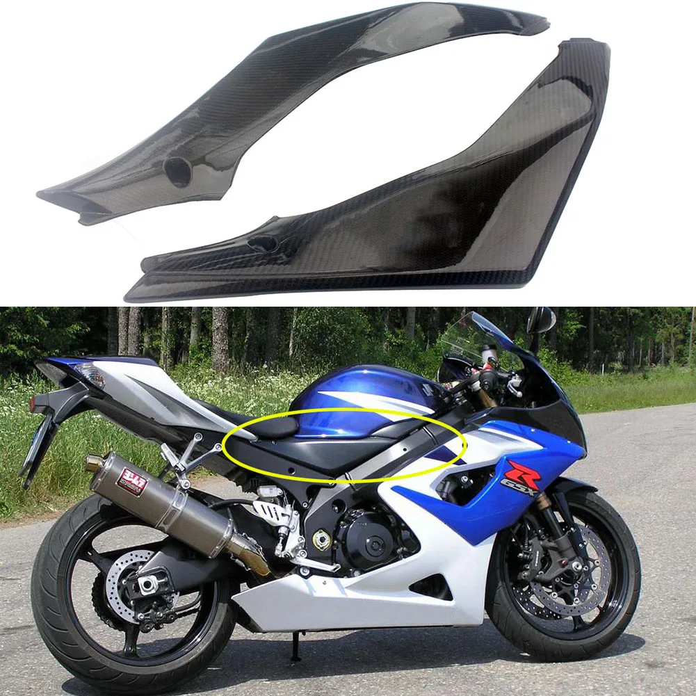 Carbon Fiber TANK SIDE FAIRING PANEL GAS TANK COVER FOR SUZUKI GSXR1000 2007 2008 K7 