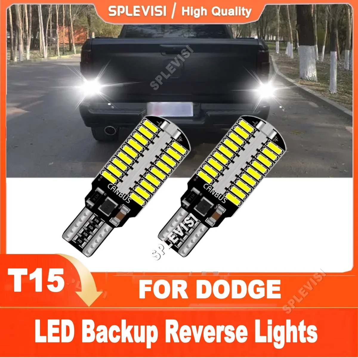 

2x T15 912 915 6000K White LED Reverse Lights Replace For Dodge Nitro Avenger Durango Charger Challenger RAM 1500 2500 3500