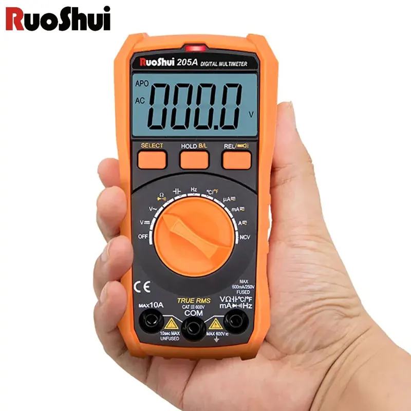 Multímetro Digital com Retroiluminação Lcd Amperímetro ac dc Volt Tester Medidor Portátil 6000 Contagens Temperatura Novo
