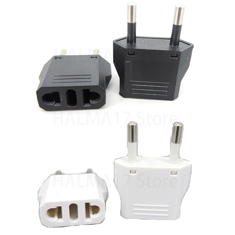 Universal US To EU Plug USA To Euro Europe Travel Wall AC Power Charger Outlet Adapter Converter 2 Round Socket Input Pin J17