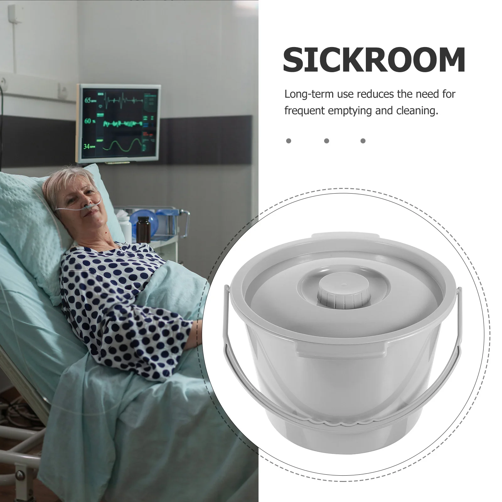 

Портативная туалетная камера, горшок с крышкой, сверхмощное пластиковое ведро для мочи для пожилых людей, судно для домашнего ночного использования