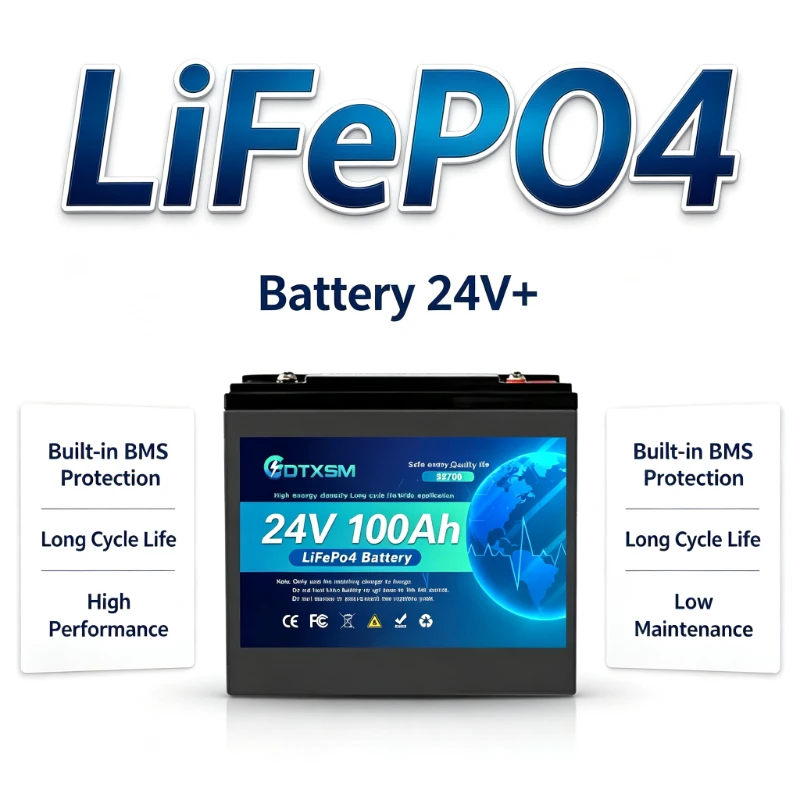 LiFePO4 Battery 24V 120Ah S24120, CSP24120 Rechargeable LiFePO4 Battery For Boat Solar Backup Power