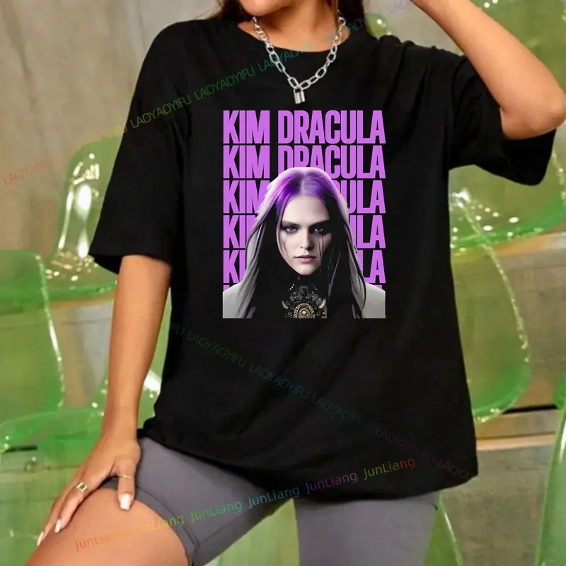 كيم دراكولا: تي شيرت ذو وجه دامي - تي شيرت رجالي على الطراز القوطي - ملابس صيفية عصرية للرجال والنساء