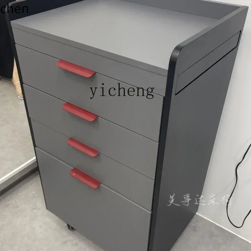ZMLTool Cabinet Hair Salon Multi-layer Double-sided Cabinet Perm and Dyeing Storage Cart Multifunctional Cabinet