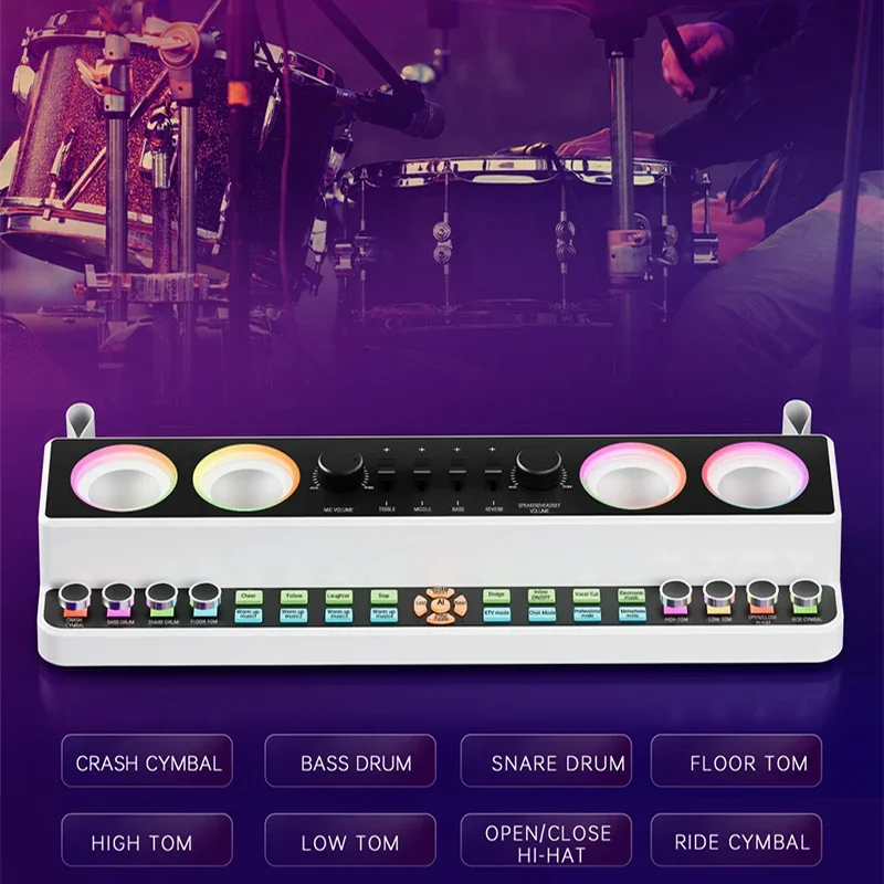 YYHC-wireless Mic Live Sound Card with speaker Live Sound Mixer/ Voice Changer/Audio Mixer for Streaming/Gaming /Singing