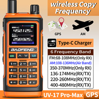 Baofeng UV-17 PRO GPS Air Band Walkie Talkie Draadloze kopieerfrequentie NOAA DTMF Type-C voor UV-5R K5 21 pro Ham Two Way Radio