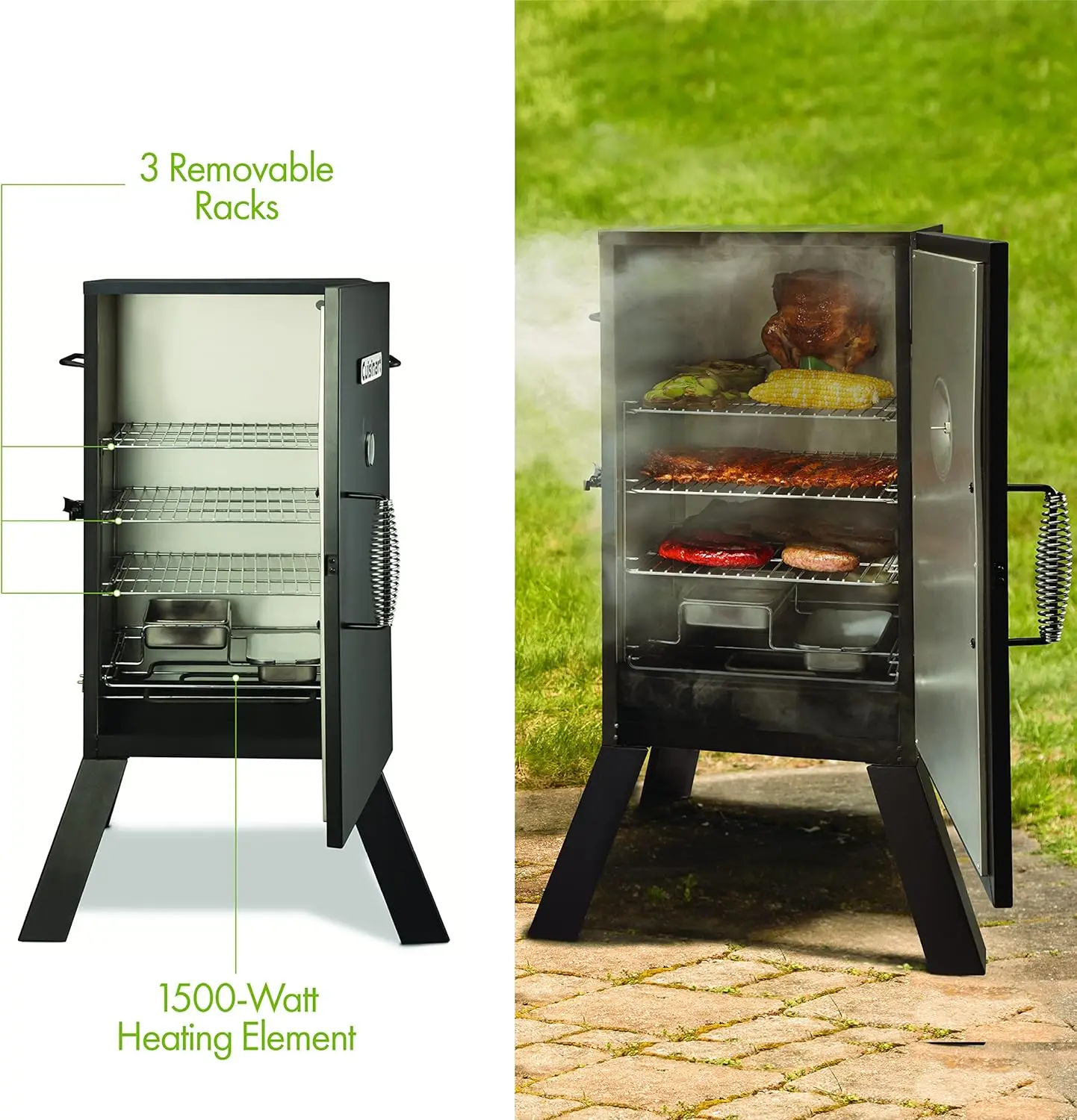 Verticale Elektrische Roker, Drie Verwijderbare Rookplanken, 30 ", 548 Vierkante Inch Kookruimte Elektrische Grills Bbq