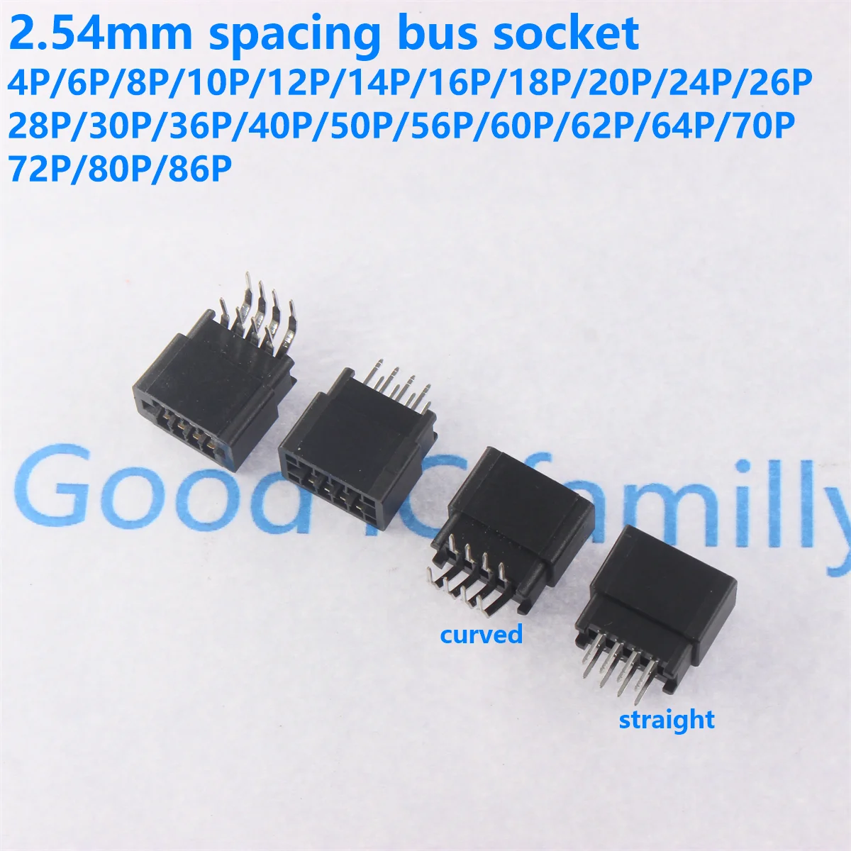 2.54mm spacing bus socket gold finger socket PCB board slot 4P6P8P10P12P14-86P