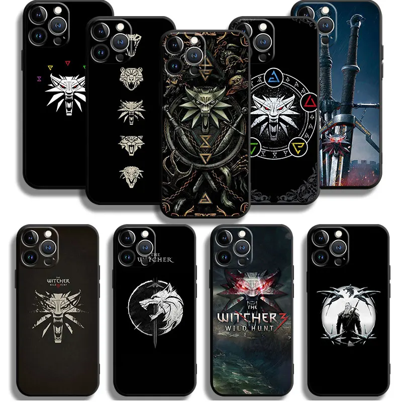 For iPhone 15 13 11 12 14 Pro Max X XR 6 8 7 Plus Mini 6S XS 5 12mini 13mini Witcher Game Logo Phone Case Shell