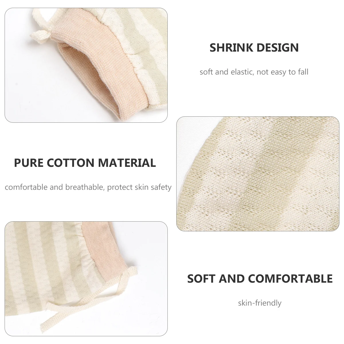 

3Pairs Baby Anti-Scratch Mittens Pure Cotton Newborn Infant Gloves Soft Warm Adjustable Elastic Wrist Newborn Gloves