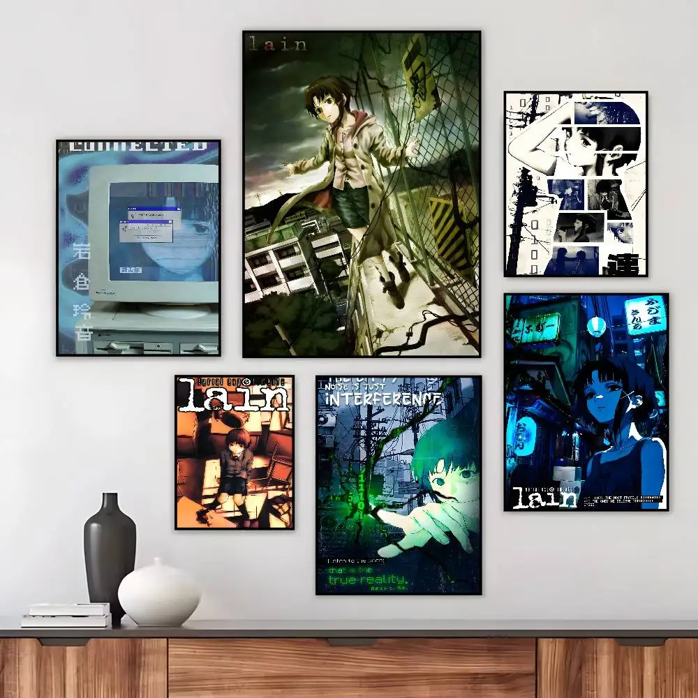 Serial Experiments Lain Anime Movie Poster Canvas HD Aesthetic Printing Paper Wall Art for Living Room Bar Fashion Home Decor