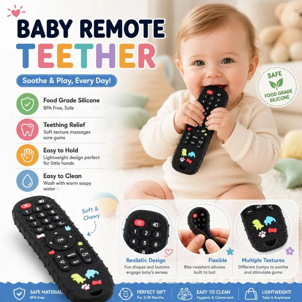 Teether remote control children's silicone toys Montessori philosophy sensory boys girls gift