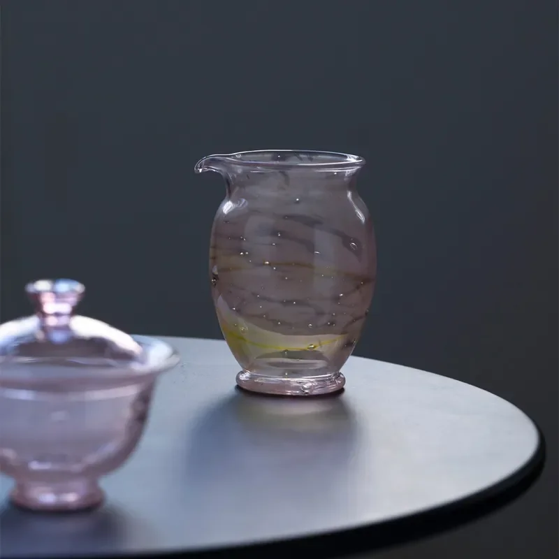 Heat-resistant glass transparent fair cup Japanese-style bubble tea dispenser, average cup large thickened male cup Kung Fu