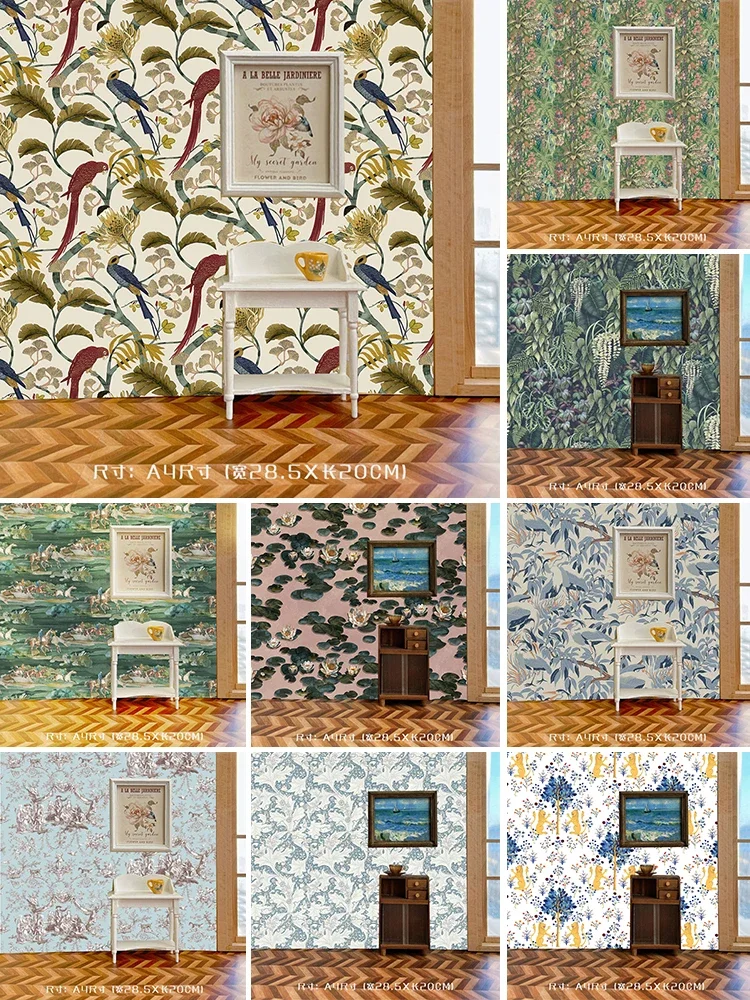 Ob11 Dollhouse Colorful Wallpaper Doll Background Board Stickers Photo Props Doll House Accessories Floor Wall Wallpaper Sticker