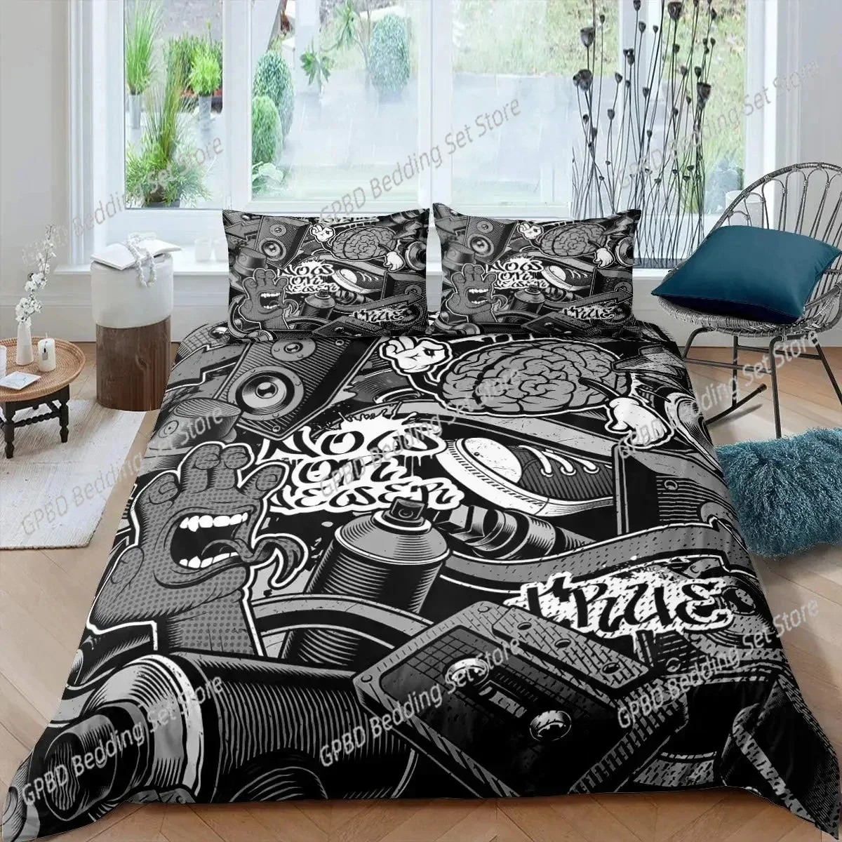 

Rock Music Electric Guitar Punk Style 3D NEW Duvet Cover Pillowcase Bedding Set Adult Boy Girl Bedroom Decoration Single Double