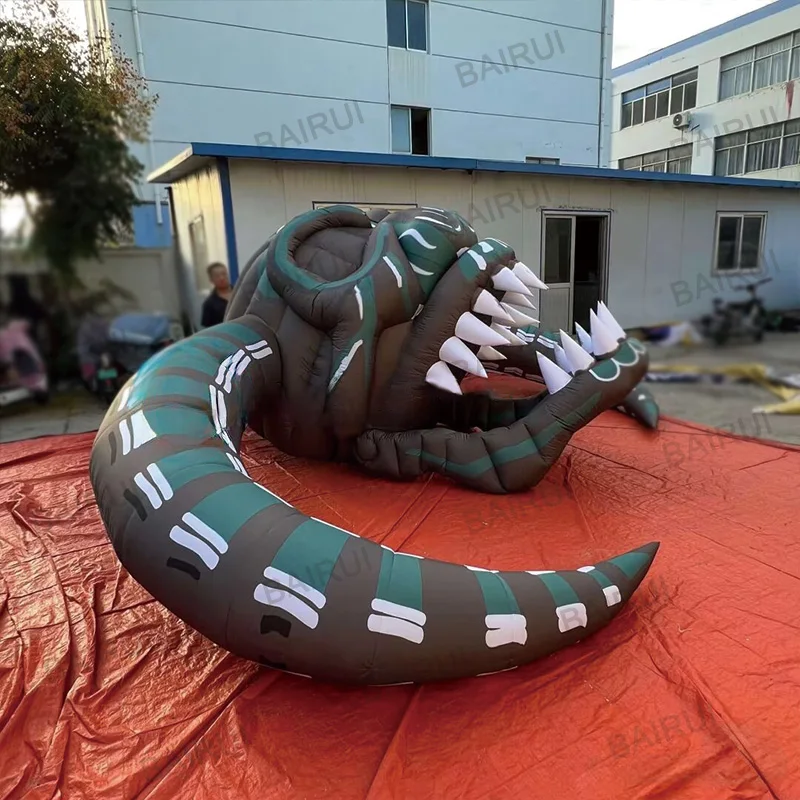 رؤوس شبح قابلة للنفخ، نماذج هوائية للهالوين، مع منفاخات، دعائم تزيين مربعة لمركز التسوق في الهواء الطلق #1