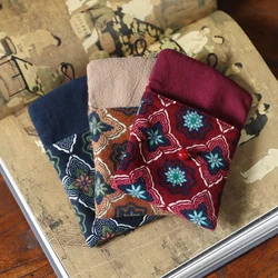 Small Vintage Bag Printed Cotton Bag Walnut Buddha Bead Storage Bag Jewelry Flip Buckle Small Things Organizer