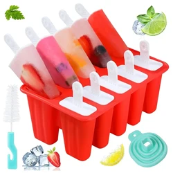 Popsicle Molds Silicone Ice Pop Molds BPA Free Popsicle Mold with Silicone Funnel and Cleaning Brush