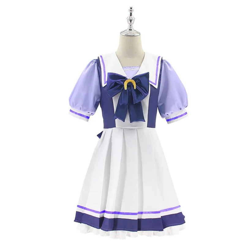 Anime Uma Musume Cosplay Costume, Treisen Academy School Uniform, Navy Collar Cute JK Dress Cosplay Costume, Halloween Set - Detail 1