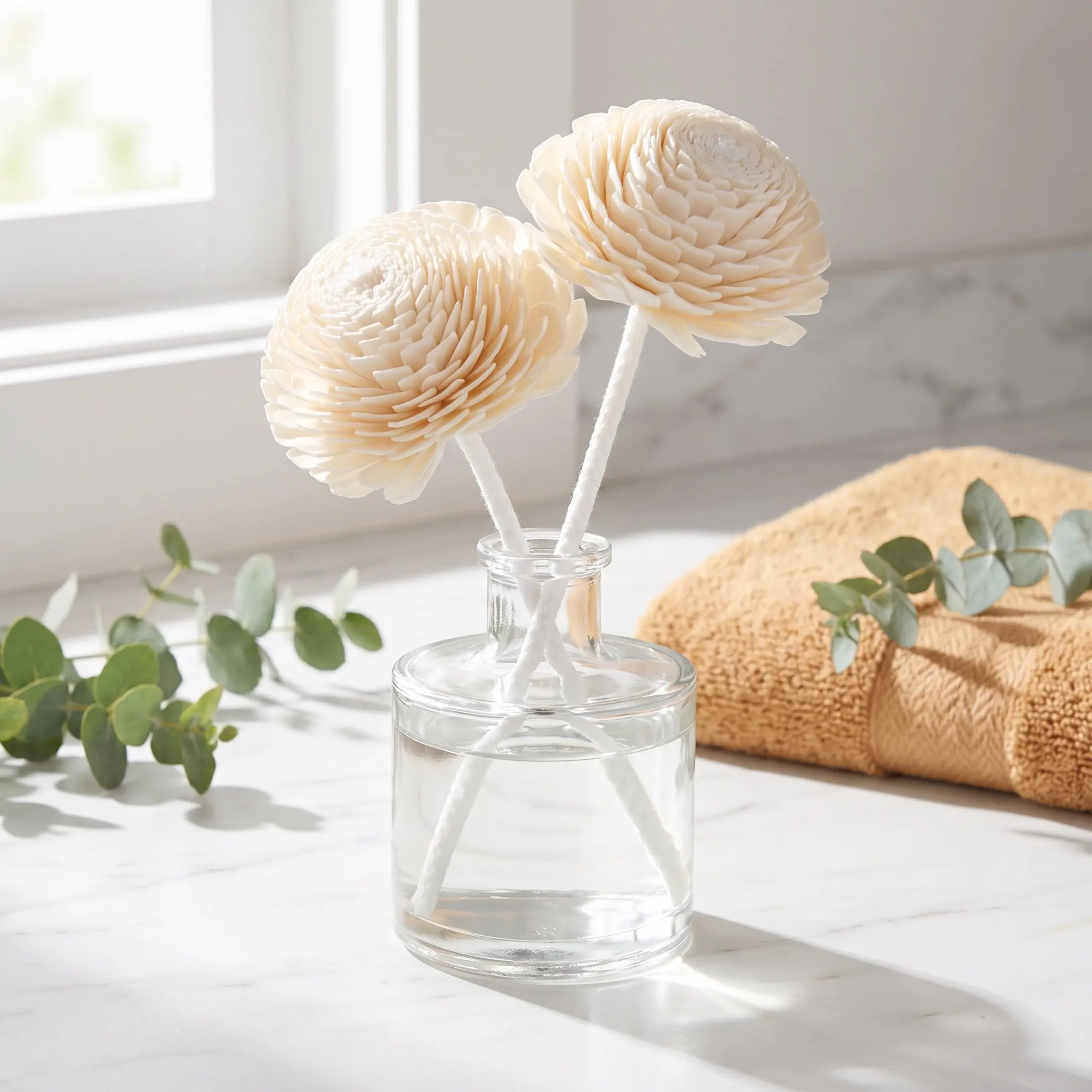 2Pcs Aromatherapy Diffuser Flower Essential Oil Flower Head Replacement Decorative for Home Bedroom Office Car Aroma Diffuser