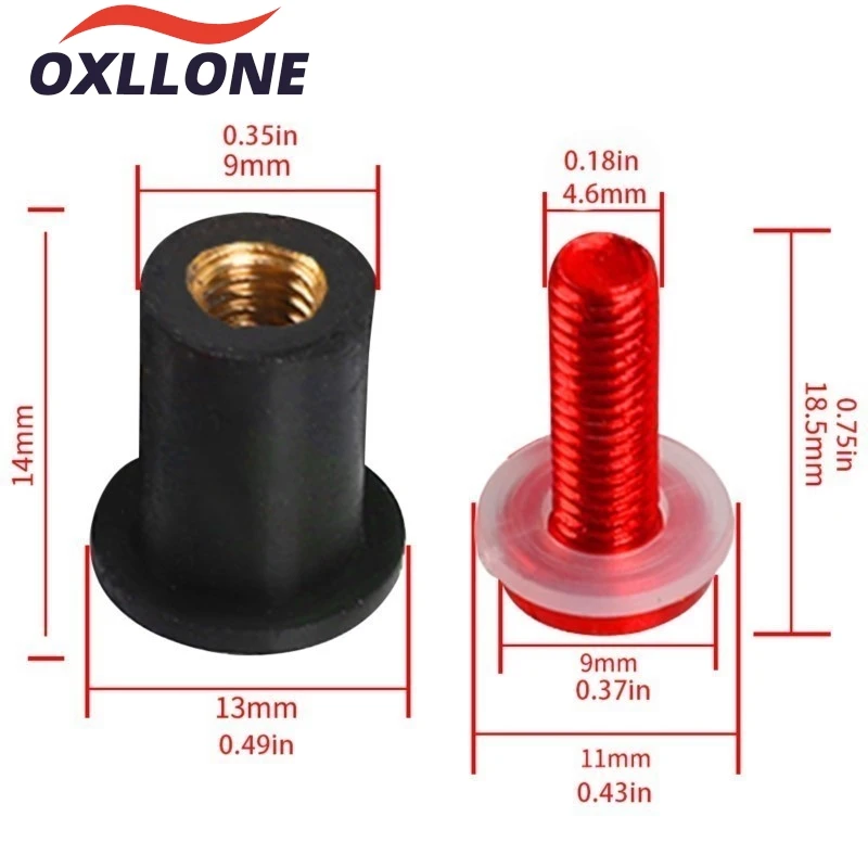 10PCS Windshield Screws For Kawasaki Z1000 SX Z125 Z300 Z400 Z650 Z750 Z800 Z900 Z1000 ZX10R ZX12R Rubber Nuts Fairing Bolts Kit