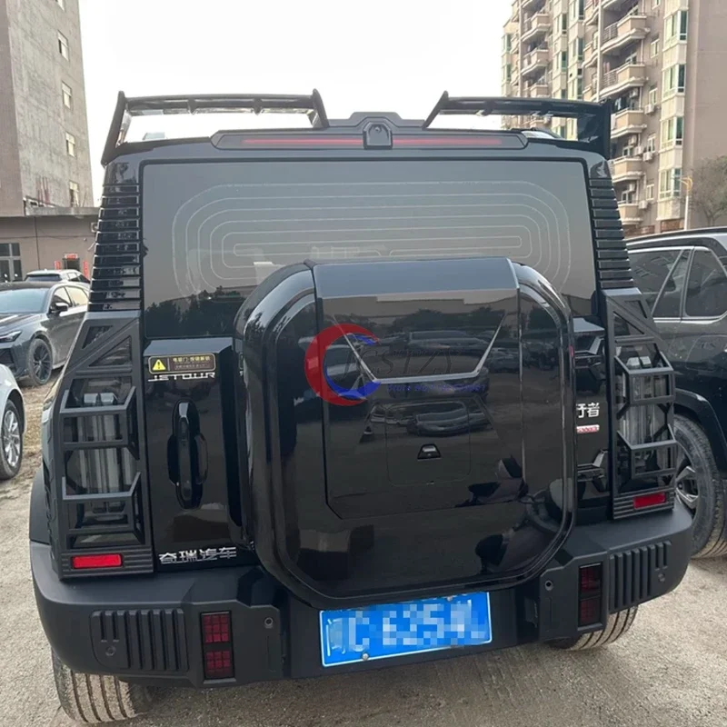 For 23-24 Chery Jetour Traveller T2 Sports Bright black Carbon fiberRoof Fixed Wing Rear Trunk Lid Spoiler Wing