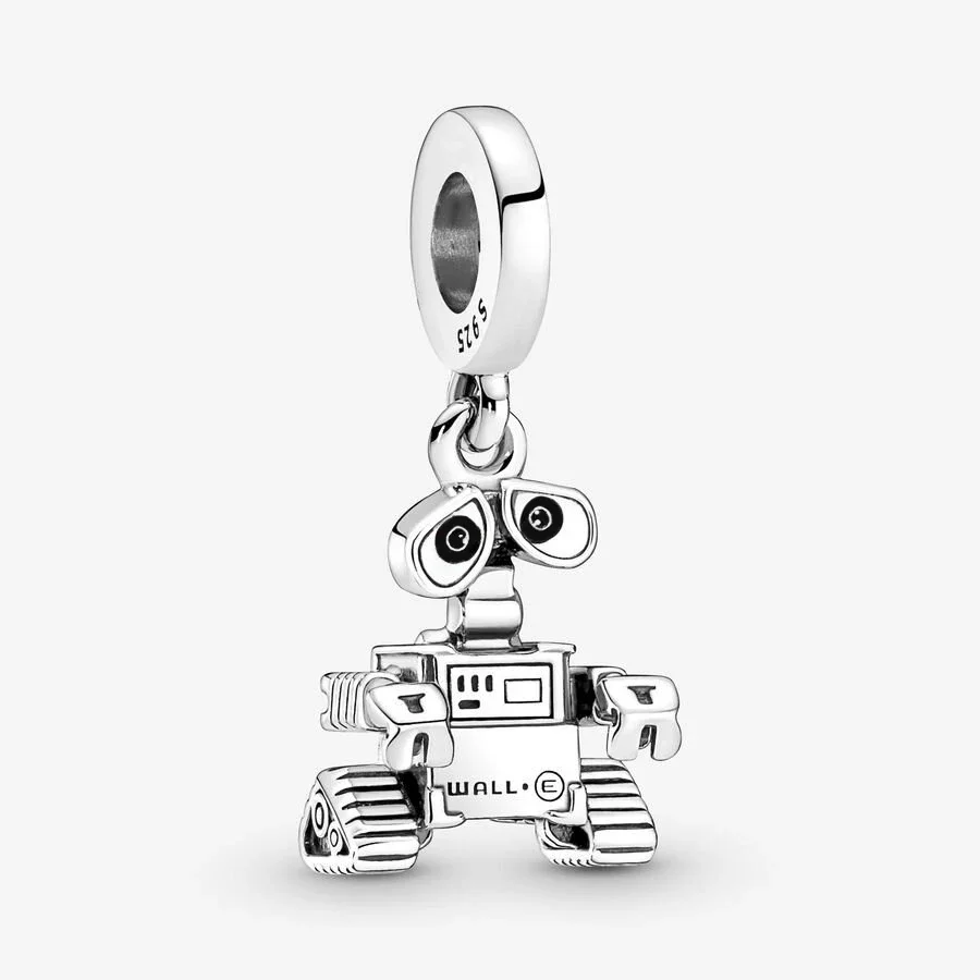 Fit oryginalne bransoletki Pandora Charms Wall-E & Eva srebrny wisiorek koraliki dla kobiet biżuteria Berloque