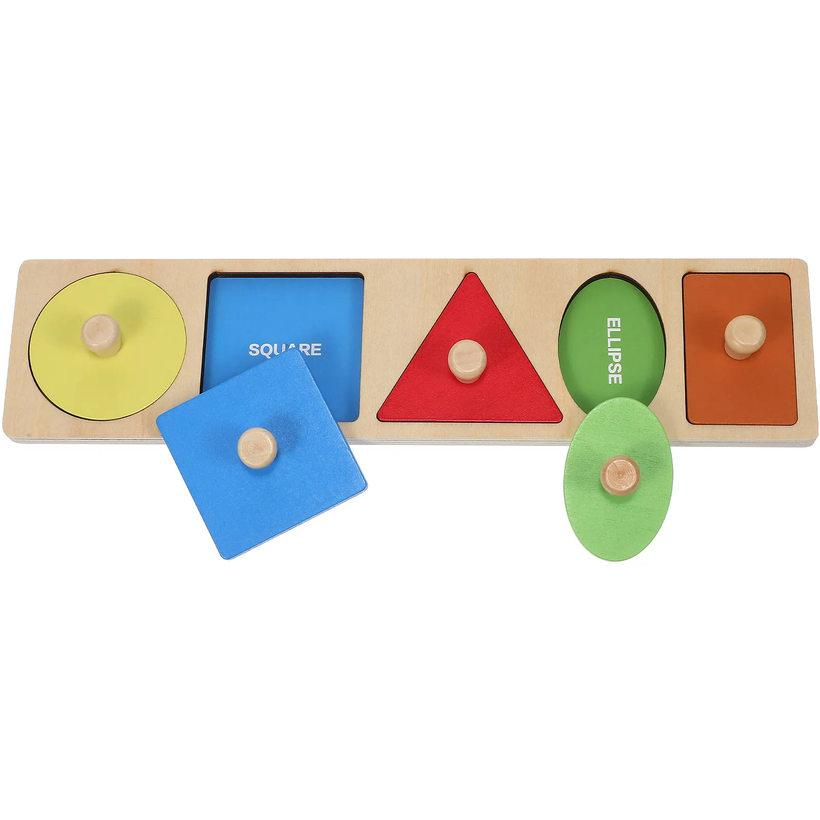 

Wooden Board Geometric Shape Puzzle For Toddlers Educational Peg Puzzle Bright Colorful Learning Early Education Hand Grasping