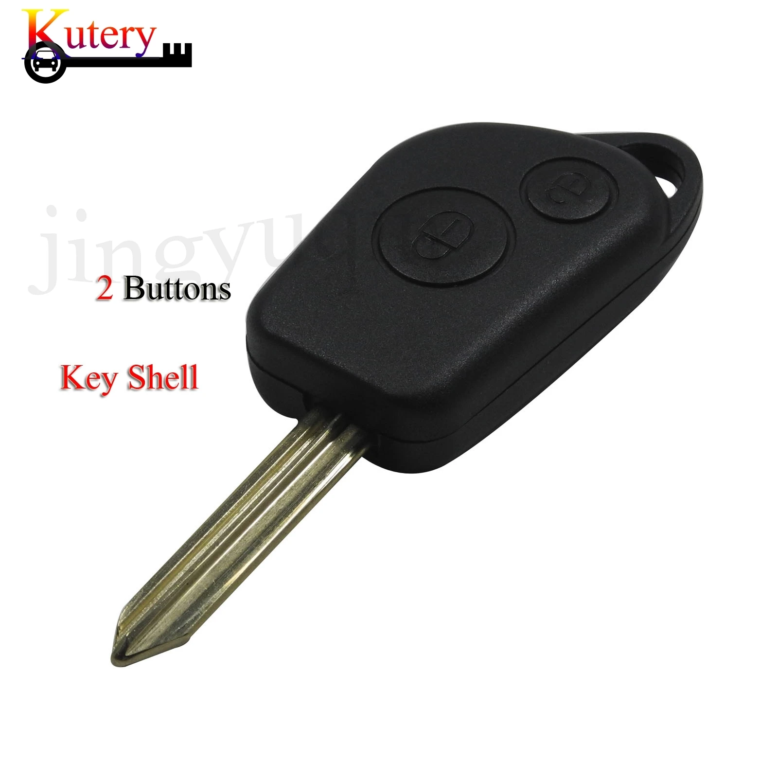 

jingyuqin Replacement Remote Car Key Shell For Citroen C2 C3 C4 For Peugeot 106 205 206 306 307 405 406 2Buttons Key Case Fob