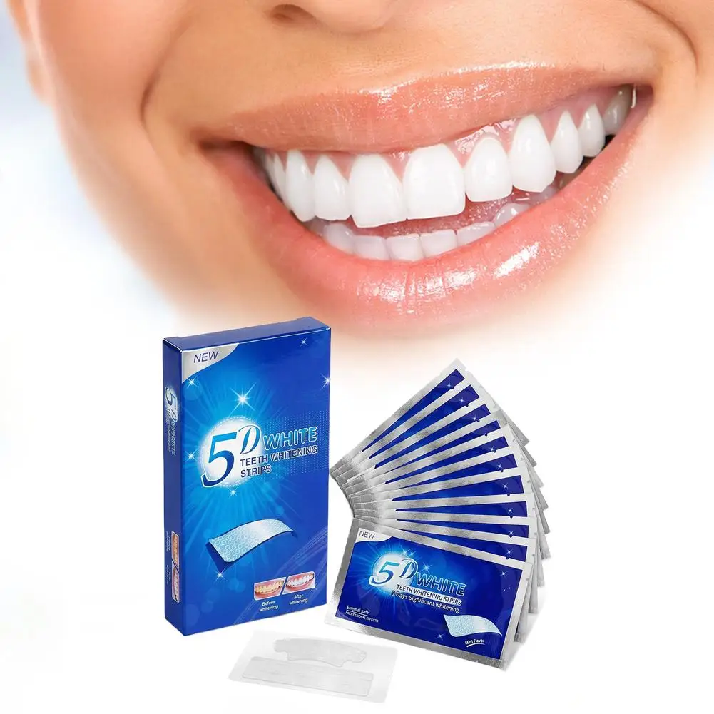 Soft Comfortable Wear Professional Yellow Removal Teeth Patch 5D Teeth Whitening Strips 3 Days Significant Whitening Oral Strips