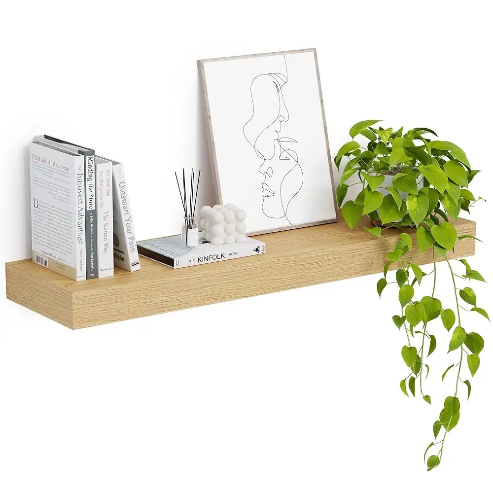 

12"" Deep Floating Shelves, 36 X 12 H Wall Mounted Long Floating Shelf With Invisible Brackets, For Home Decor, Bedroom,