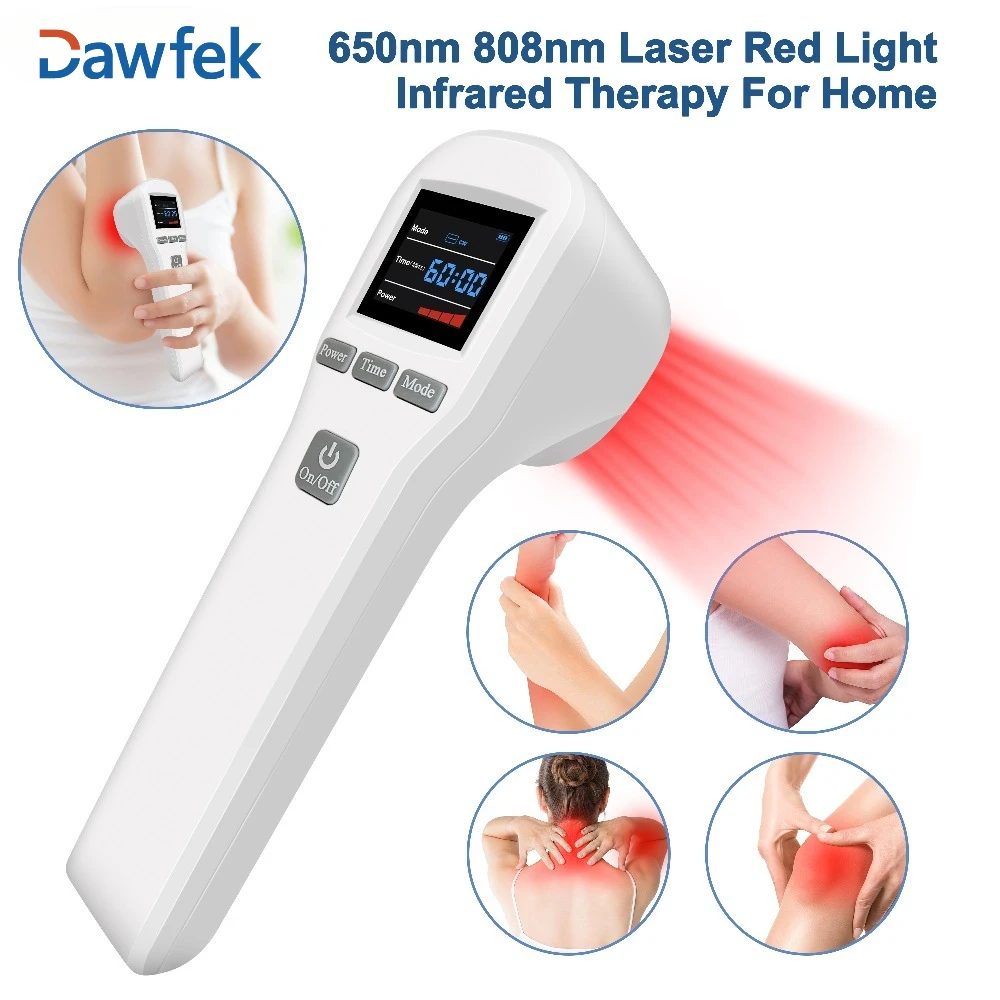 Dawfek 650nm 808nm Laser Red Light Infrared Therapy for Home Physiotherapy Equipment Cold Laser Therapy for Body Pain Sciatica